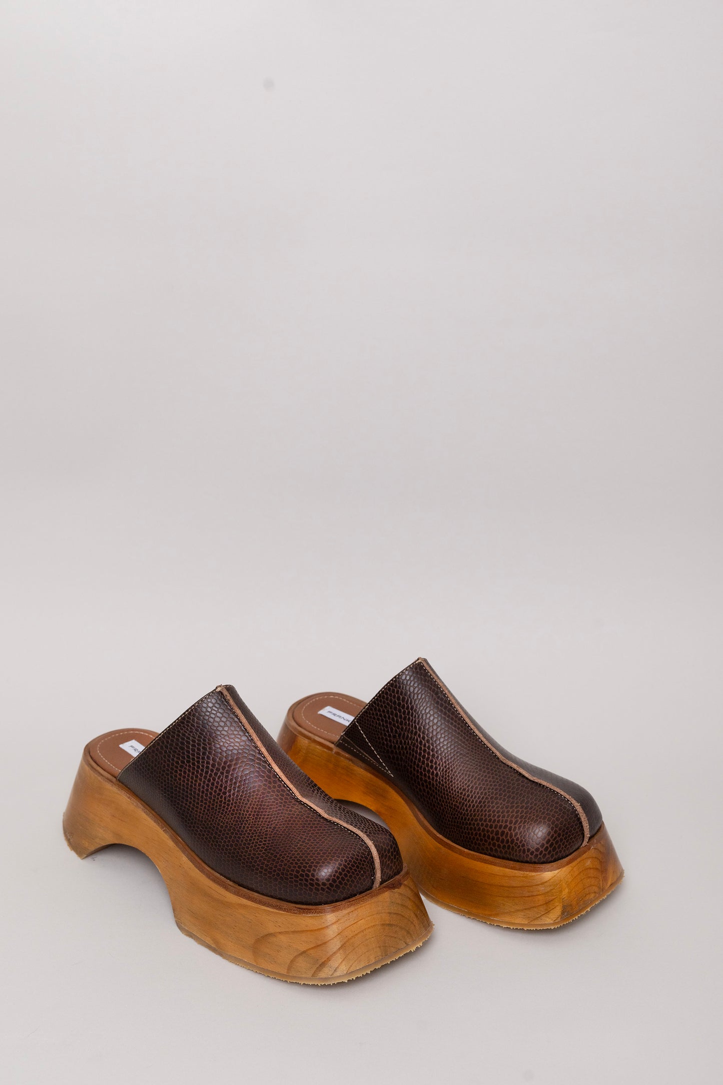 JACKIE CLOG - BROWN EMBOSSED LIZARD