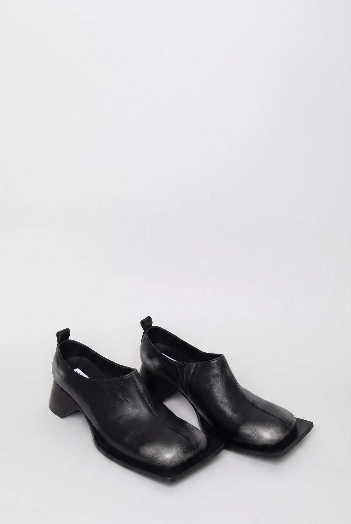 LUISA MULE - BLACK BRUSHED GREY