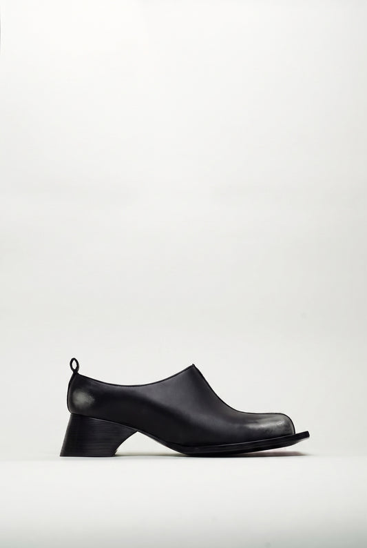 LUISA MULE - BLACK BRUSHED GREY
